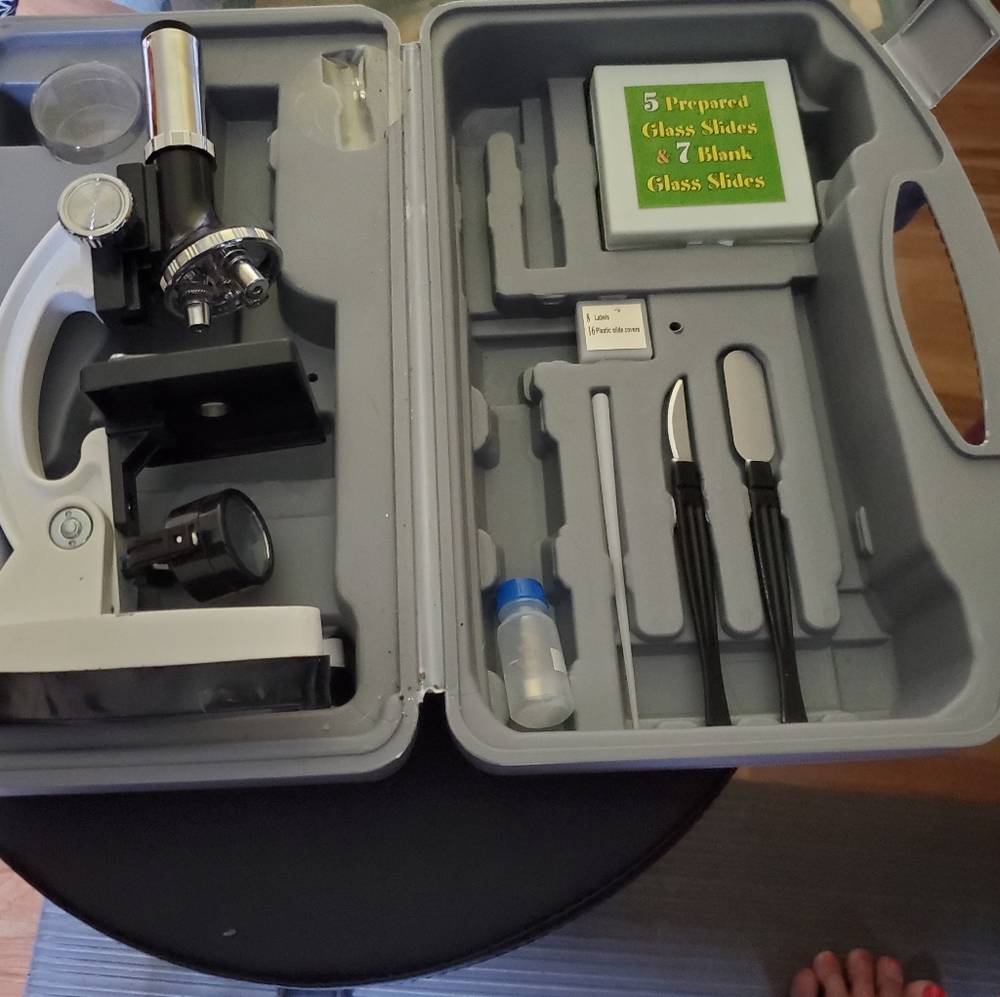 Kids Beginner Microscope Science Kit - Gray